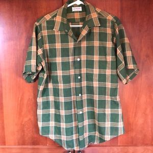 Vintage Short Sleeve Plaid Button Up